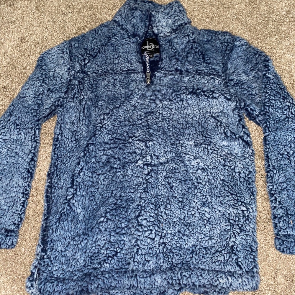 blue sherpa quarter zip